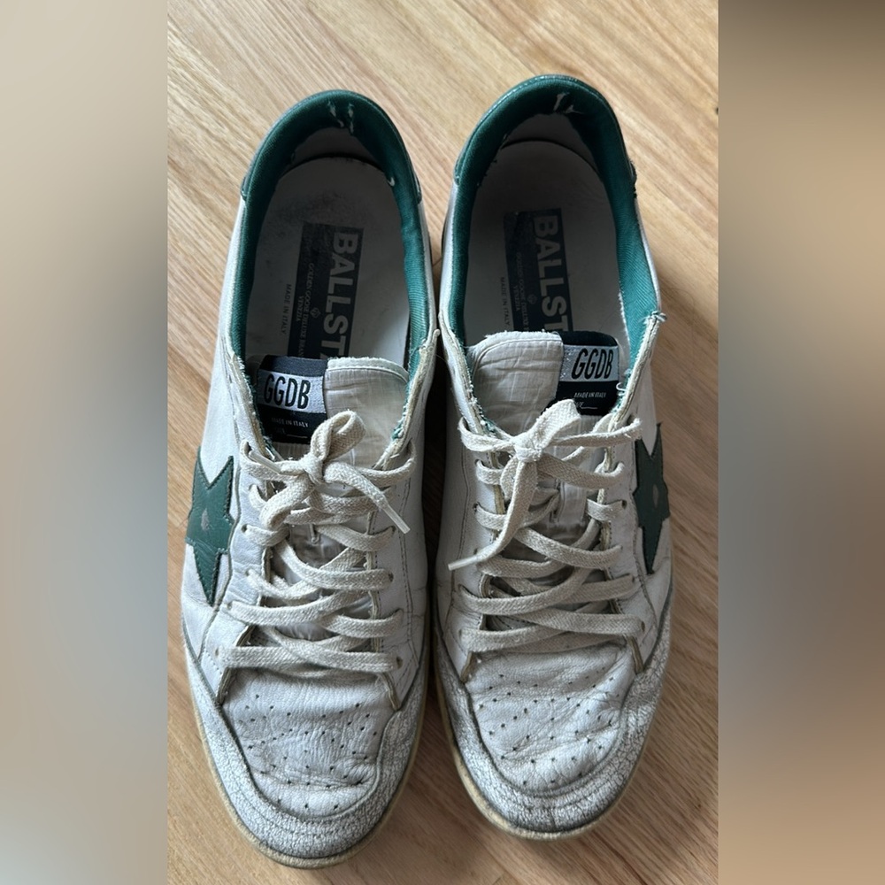 Golden Goose Deluxe Brand ball star White and Green Sneakers